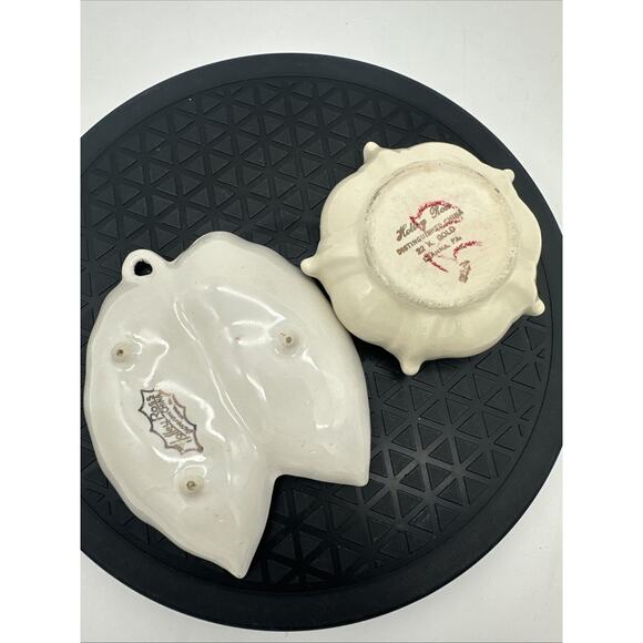 2 Holley Ross China Trinket Holders 22K Gold Trim - Picture 5 of 6